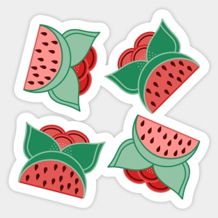 watermelon Floral by Niibidoon Sticker